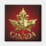 Canada Souvenir Fridge Magnet Gold Maple Leaf Gift