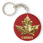 Canada Souvenir Key Chain Gold Chrome Maple Leaf keychains