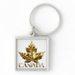 Canada Souvenir Key Chain Gold Chrome Maple Leaf keychains