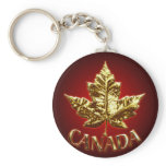 Canada Souvenir Key Chain Gold Chrome Maple Leaf keychains