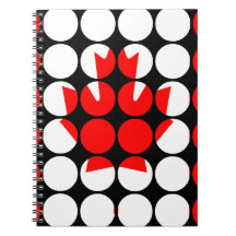 Canada Stylish Girly Chic  Polka Dot Canadian Flag Notebook