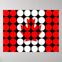 Canada Stylish Girly Chic  Polka Dot Canadian Flag Print