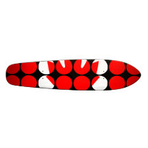 Canada Stylish Girly Chic  Polka Dot Canadian Flag Skateboard