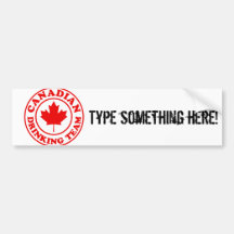 Canadian Drinking Team Bumper Stickers