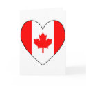 Canadian Flag Heart Valentine cards