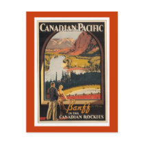 Canadian Rockies Travel Poster Vert Postcard