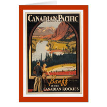Canadian Rockies Travel Poster Vertical Card