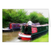 CANAL BOATS UK GREETING CARD