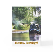 CANAL BOATS UK GREETING CARD