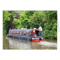 CANAL BOATS UK GREETING CARD