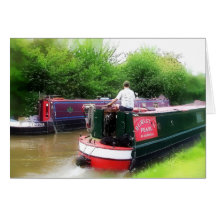 CANAL BOATS UK GREETING CARD