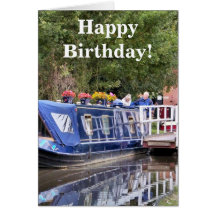 CANAL BOATS UK GREETING CARD