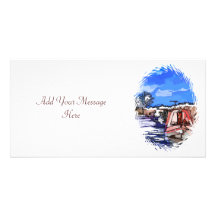 CANAL BOATS UK PICTURE CARD
