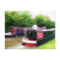 CANAL BOATS UK POST CARD