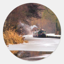 CANAL BOATS UK ROUND STICKERS
