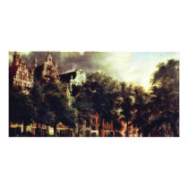 Canal In Amsterdam By Heyden Jan Van Der (Best Qua Custom Photo Card