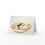 Canary Bathing Greeting Card