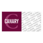 Canary Bird Monogram Design photo cards