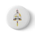 Canary in Asian Birdcage buttons