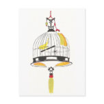 Canary in Asian Birdcage postcards