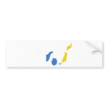 Canary Islands Flag Map full size bumper stickers