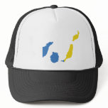 Canary Islands Flag Map full size hats