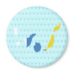 Canary Islands Flag Map full size magnets