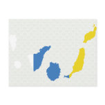 Canary Islands Flag Map full size postcards