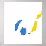 Canary Islands Flag Map full size posters