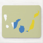 Canary Islands flag map mousepads