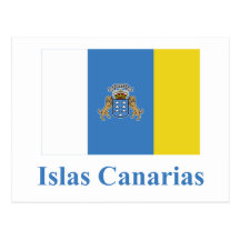 Canary Islands Flag with Name in Spanish Postcard