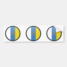 Canary Islands quality Flag Circle Bumper Sticker