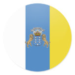 Canary Islands quality Flag Circle stickers