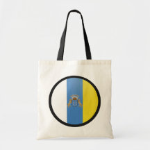 Canary Islands quality Flag Circle Tote Bags