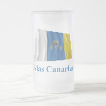 Canary Islands Waving Flag with Name in Spanish Mug