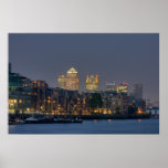 Canary Wharf and Docklands at Dusk posters