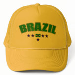 Canary Yellow Brazil 5 Star Logo Cap Trucker Hats