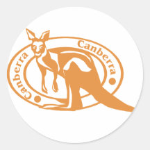 Canberra Stamp Round Stickers