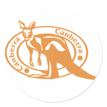 Canberra Stamp Round Stickers
