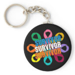Cancer Awareness Flower Ribbon -  Cancer Survivor keychains