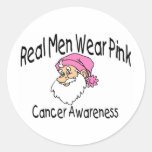 Cancer Awareness Santa Round Stickers