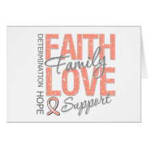 Cancer Inspiring Slogan Collage Uterine Cancer Greeting Card
