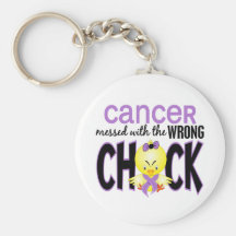 Cancer Messed With The Wrong Chick Keychains