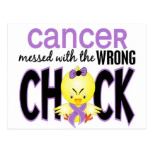 Cancer Messed With The Wrong Chick Postcard