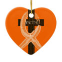 Cancer Ribbon Celebrates Faith & Remission ornaments