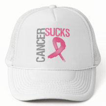 Breast Cancer Hats on Cancer Sucks Breast Cancer Mesh Hat