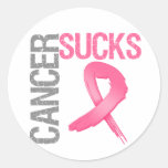 Cancer Sucks - Breast Cancer Round Stickers