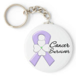 Cancer Survivor Flower Ribbon keychains