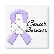 Cancer Survivor Flower Ribbon Refrigerator Magnet
