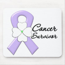 Cancer Survivor Flower Ribbon Mouse Mat